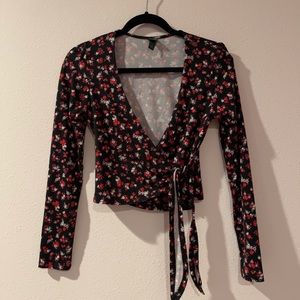 Floral wrap around shirt